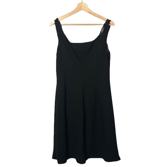 Evan Picone Black Sheath Lace Cap Sleeve Knee Length Dress 10 - Picture 2 of 5